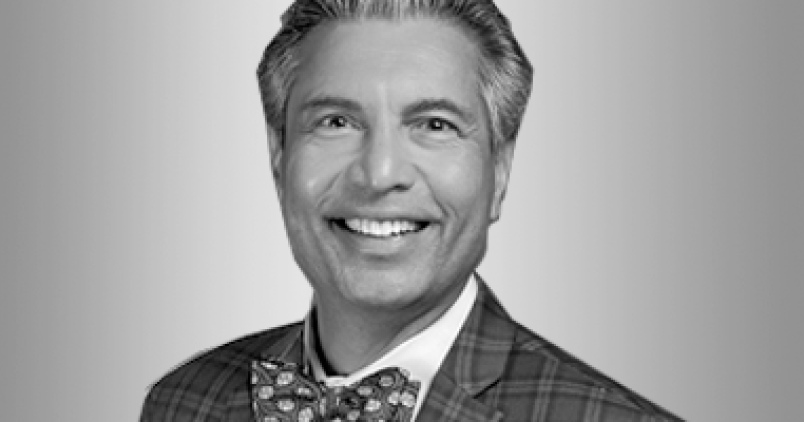 Black and white headshot of Rakesh Jain, MD, MPH Psychiatrist; Clinical Professor of Psychiatry, Texas Tech University School of Medicine